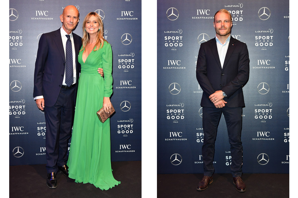 Beppe Ambrosini, Serena Autieri e Valtteri Bottas alla Laureus F1 Charity Night.