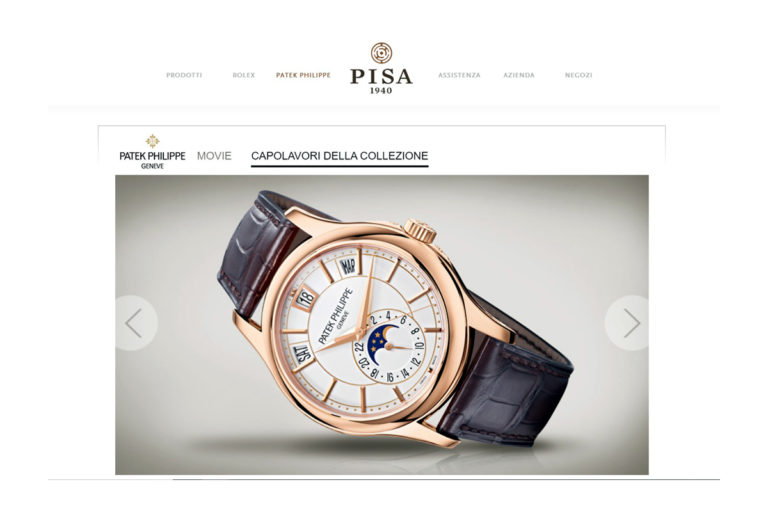Da Pisa, la boutique Patek Philippe è (anche) online