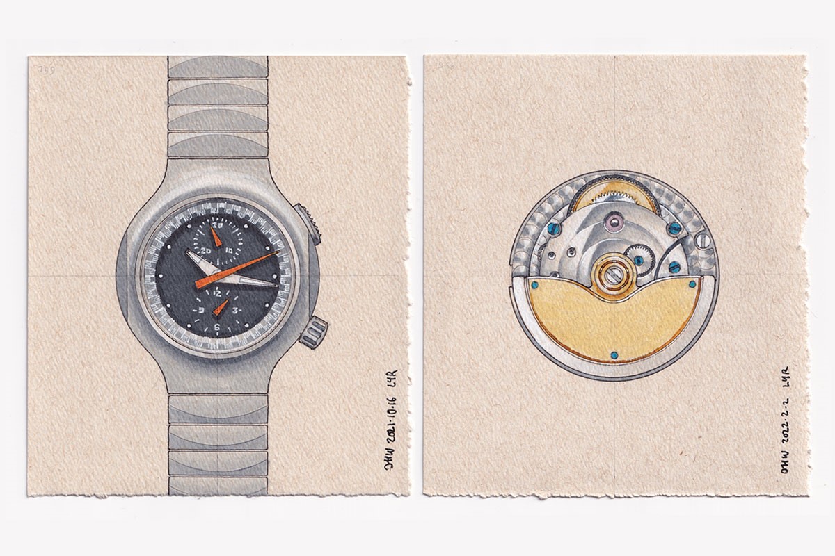 Due disegni di Lee Yuen-Rapati @onehourwatch
