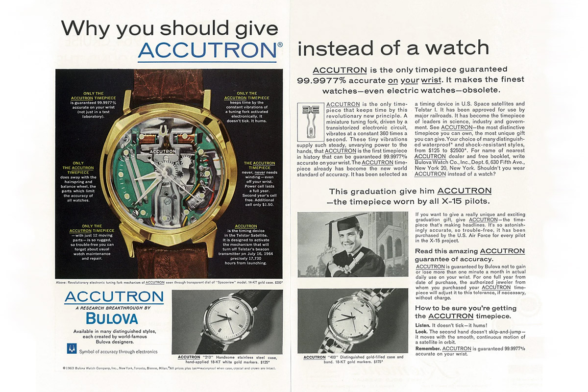 una vecchia pubblicità dell'Accutron
