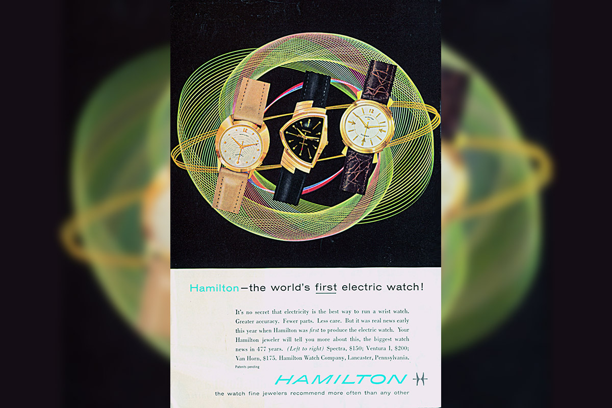 L'Hamilton 500 in una pubblicità del 1958