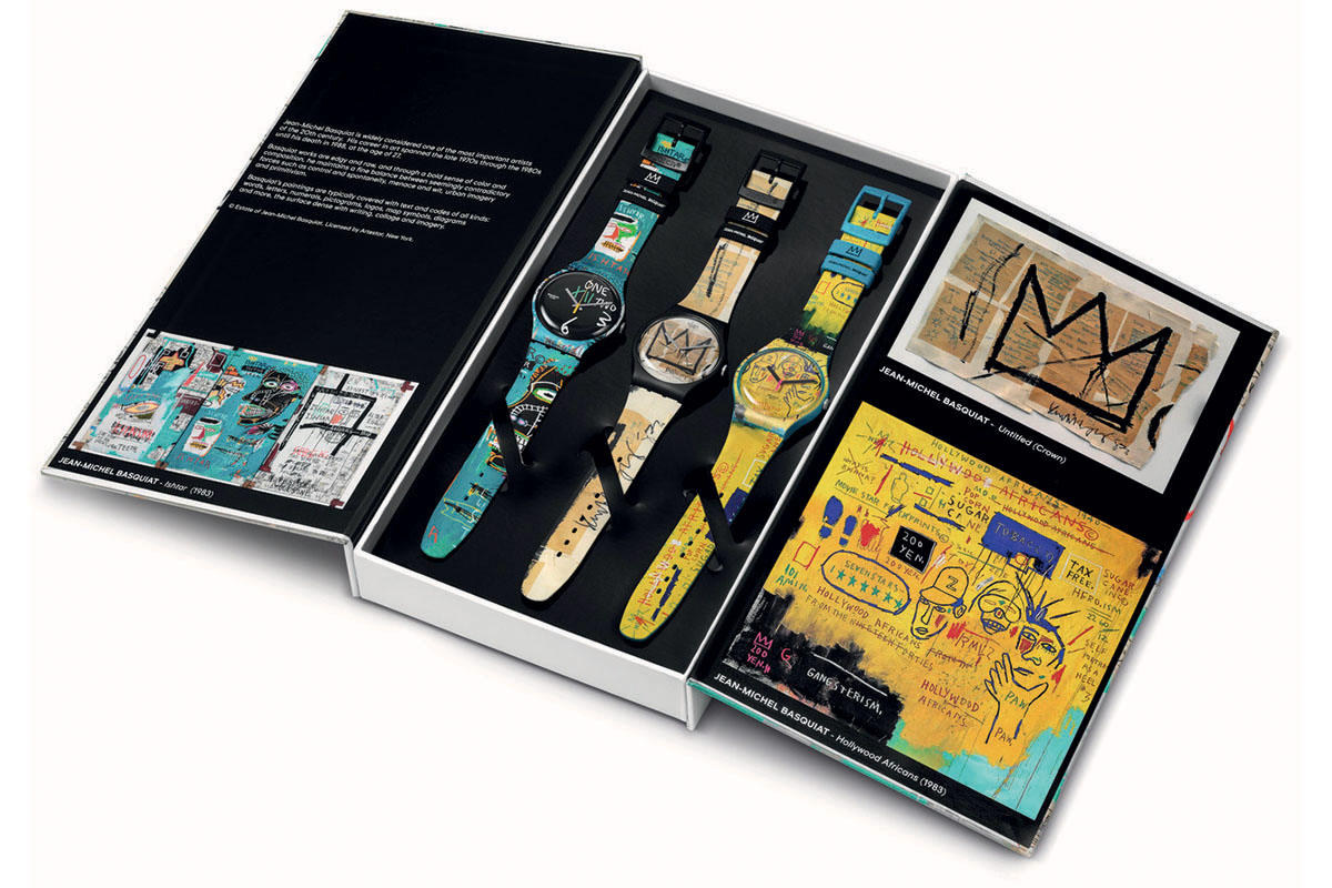 Il cofanetto Swatch x Jean-Michel Basquiat Triptych