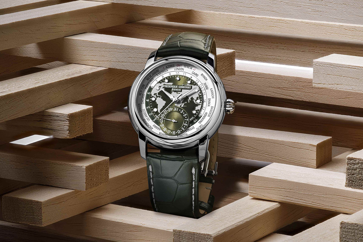 Classic Worldtimer Manufacture, il verde di Frederique Constant
