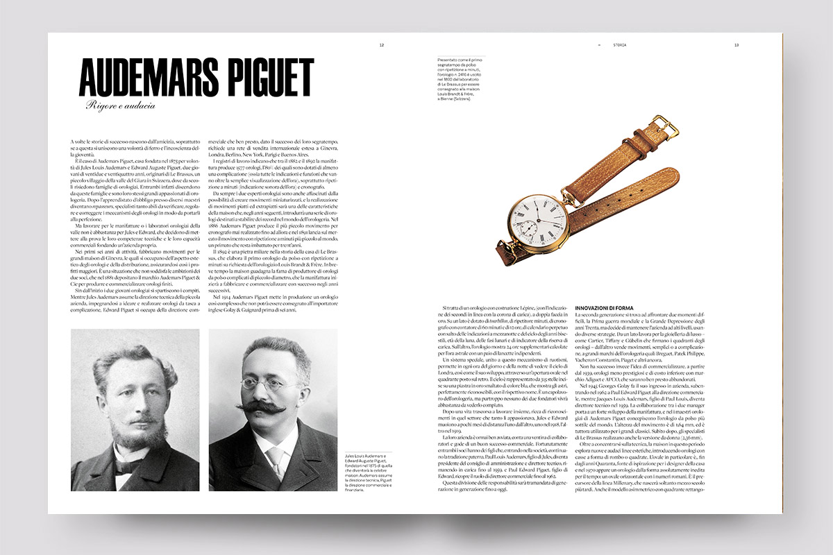 Una doppia pagina del libro "300 orologi iconici"
