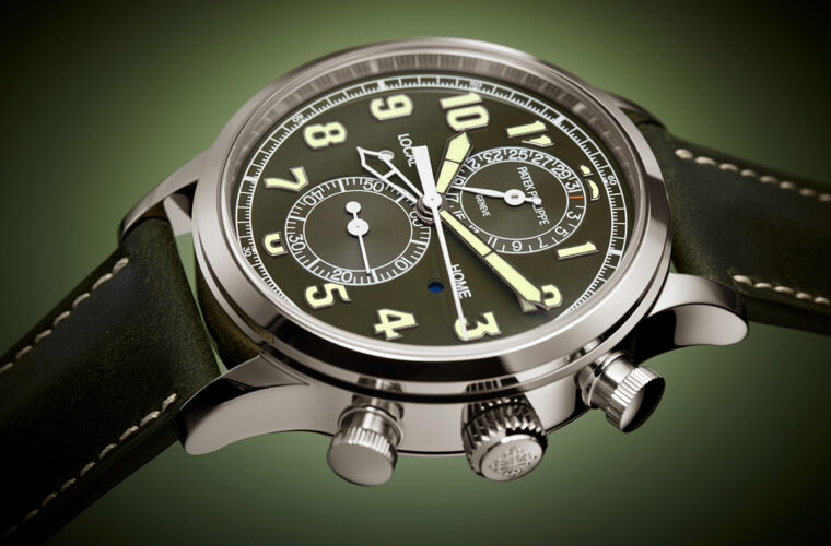 Patek Philippe 5924G cronografo Calatrava Pilot verde kaki