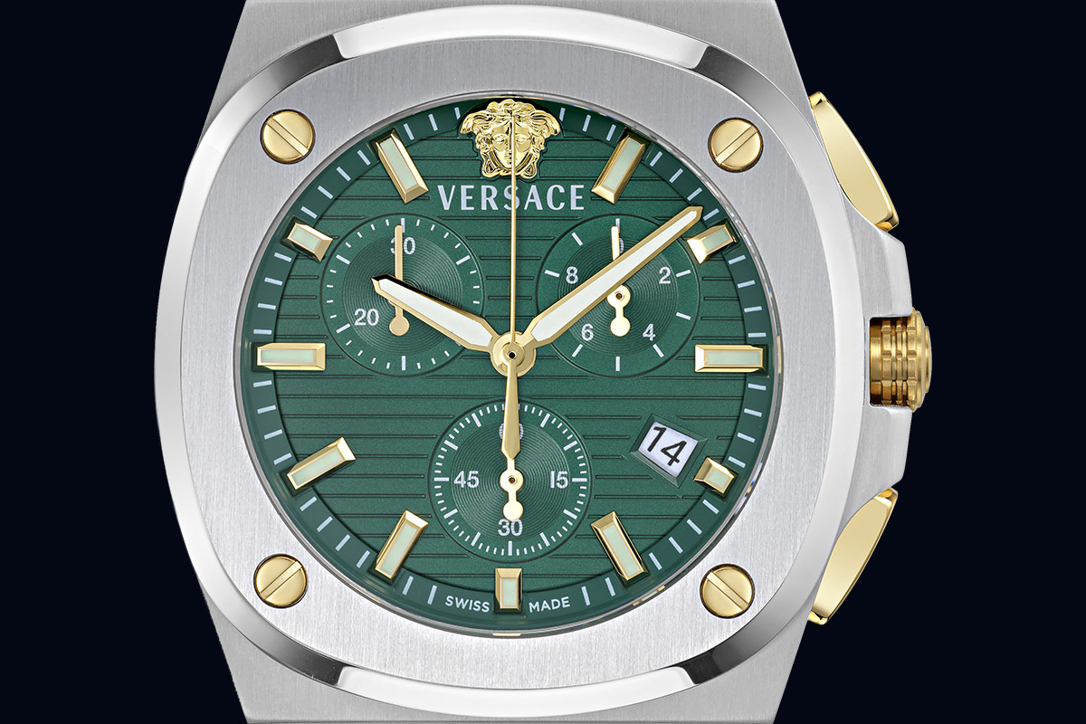 Il quadrante del Versace Tolomeo Chrono